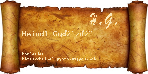 Heindl Győző névjegykártya